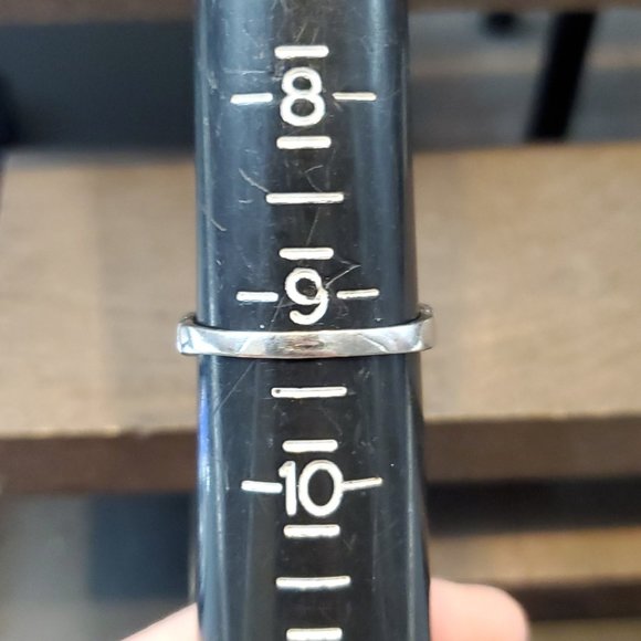 Size 9.25 925 Sterling Silver Blue Paste Gemstone Fancy Ring - Picture 5 of 7